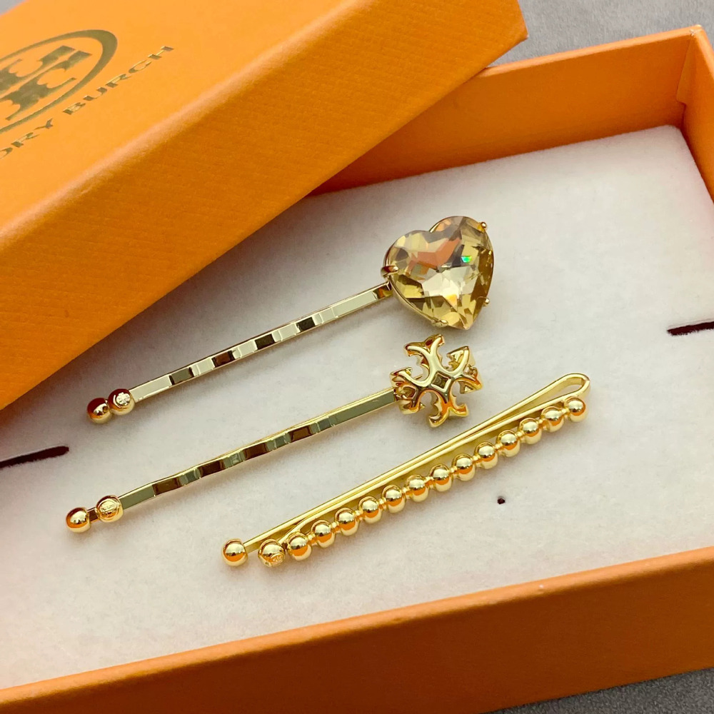 Tory Burch Crystal Metal Heart Bangs Clip